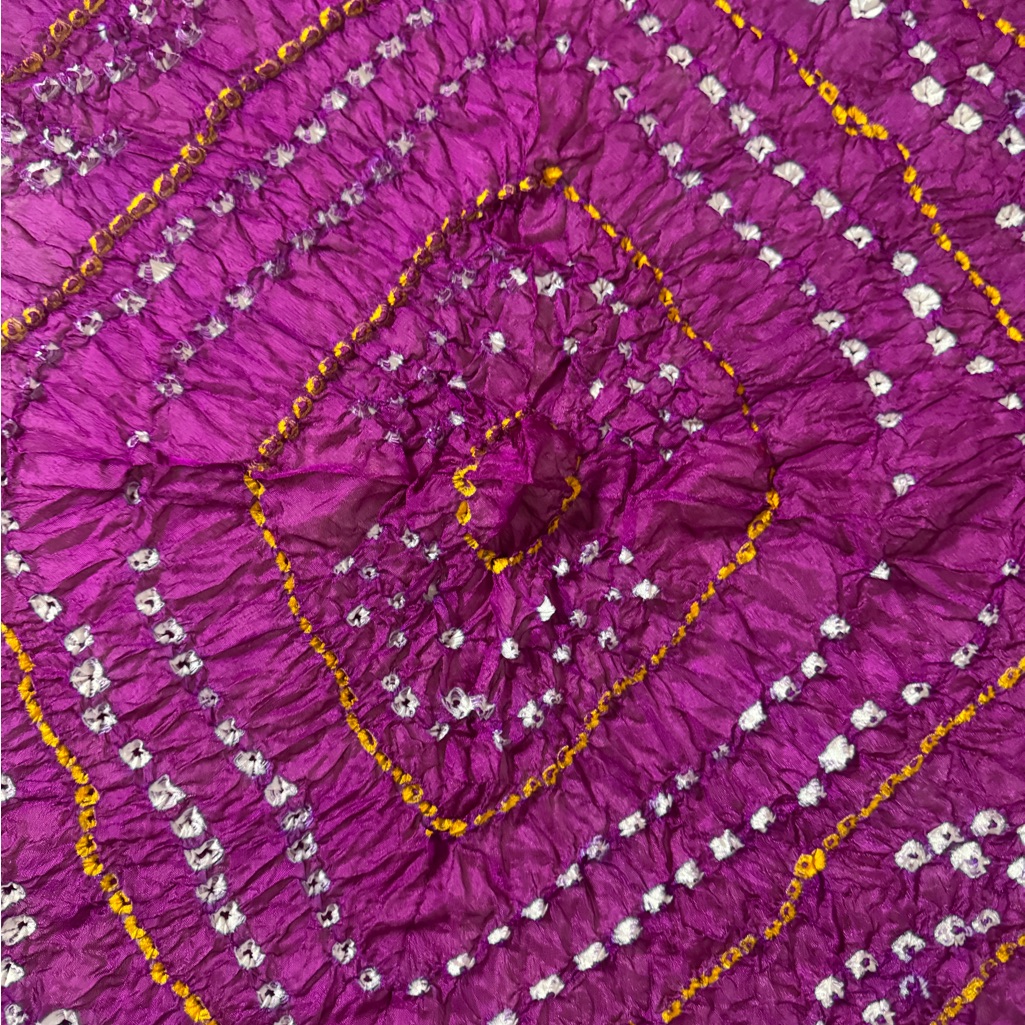 Artisanal Vibrant Purple Scarf Authentic Hand Tie And Dye Technique